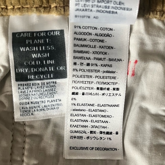 LEVI’S HIGH RISE SKINNY CORDUROY JEANS - Picture 5 of 5